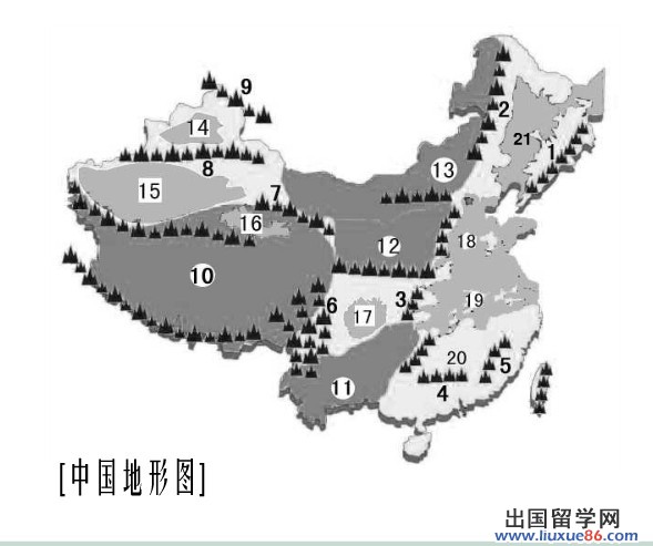 2013中考地理备考:中国地形图图片