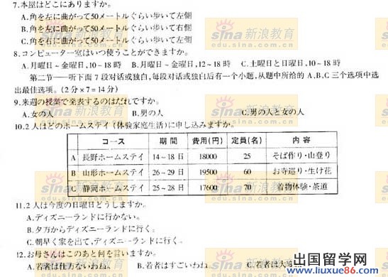 ★全国·Ⅱ高考日语真题和参考答案[3]_高考试