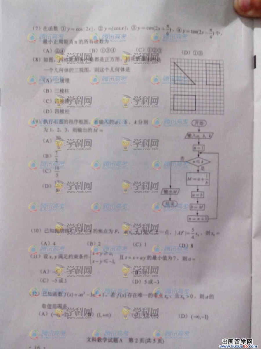 2014新课标1数学真题