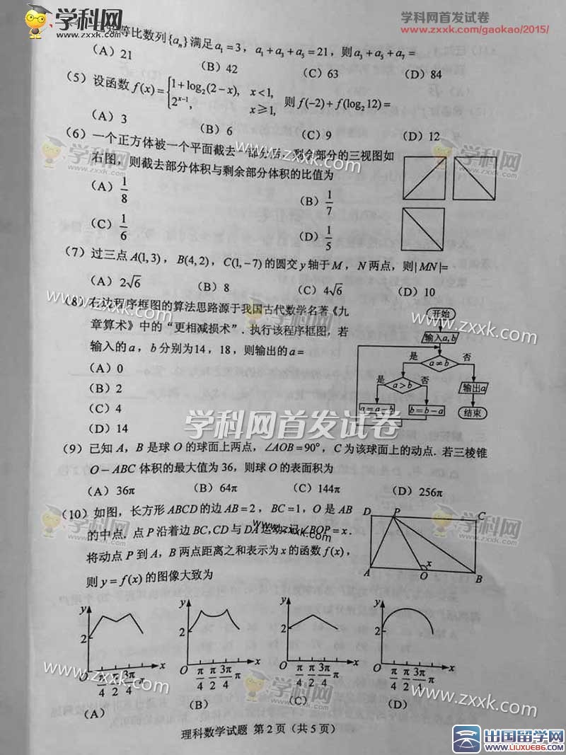★2015贵州高考理科数学试卷首发[2]_高考数学