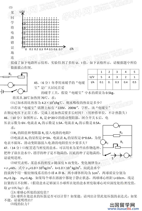 2013黄石中考物理试题