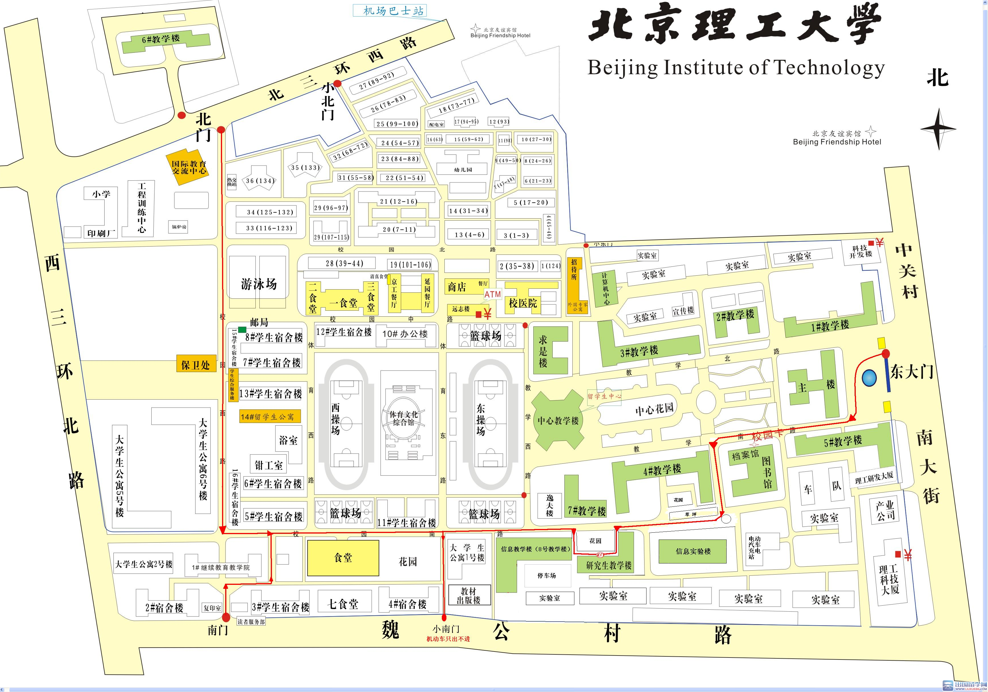 北京理工大学良乡地图图片