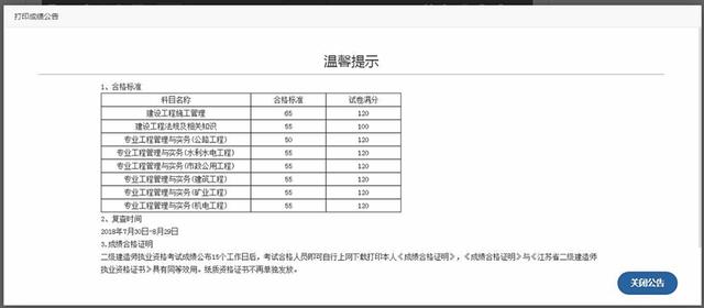 2018年江苏二级建造师考试合格标准已公布