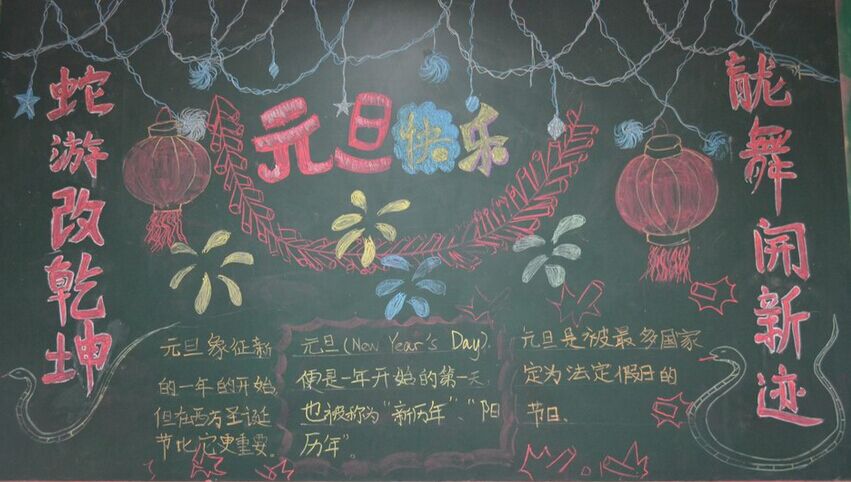 庆元旦黑板报设计图