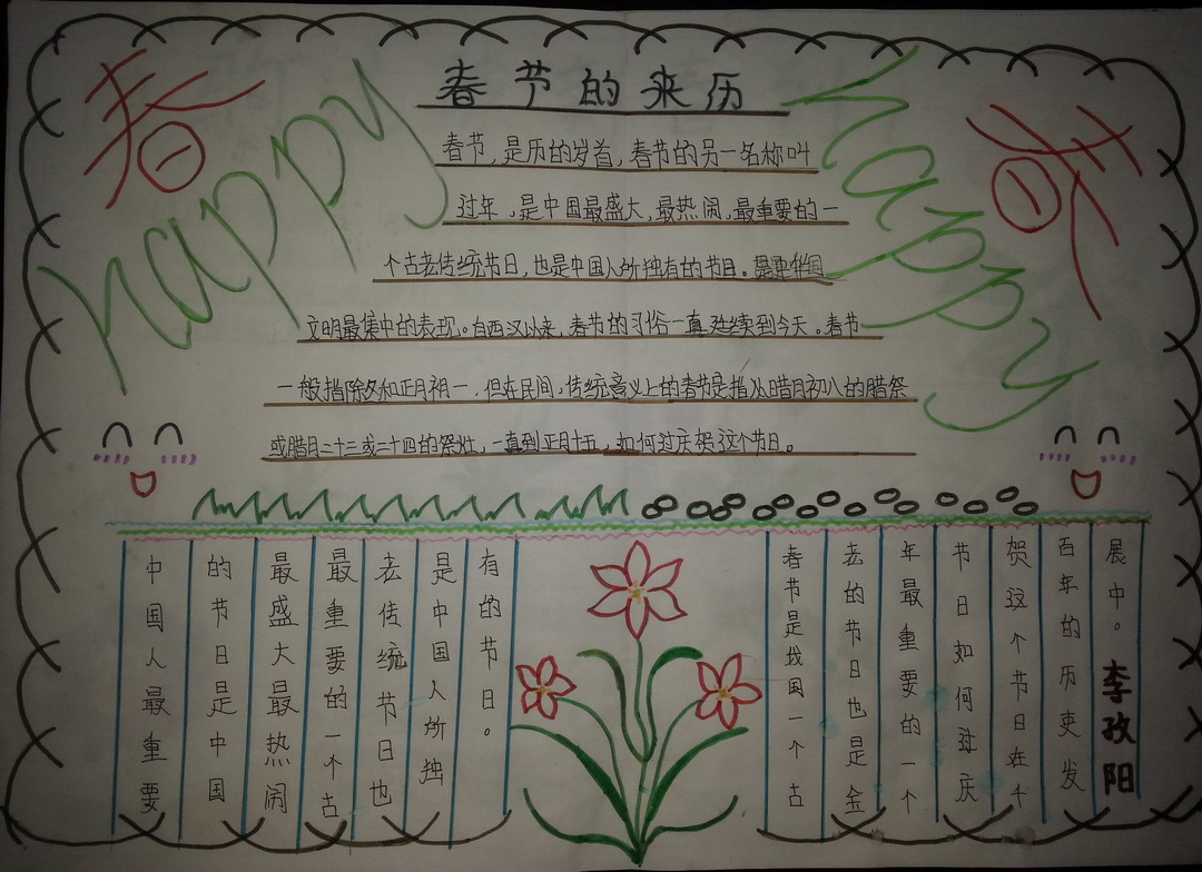 春节手抄报图片大全五 春节手抄报图片大全五