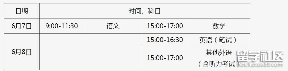 统一高考时间安排 统一高考时间安排